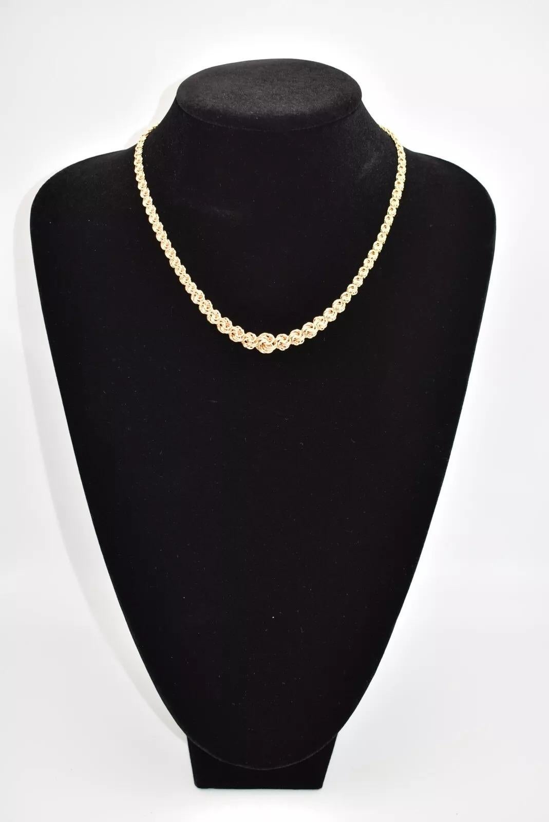Vintage 18ct Gold Designer Intertwined Chain Necklace 18