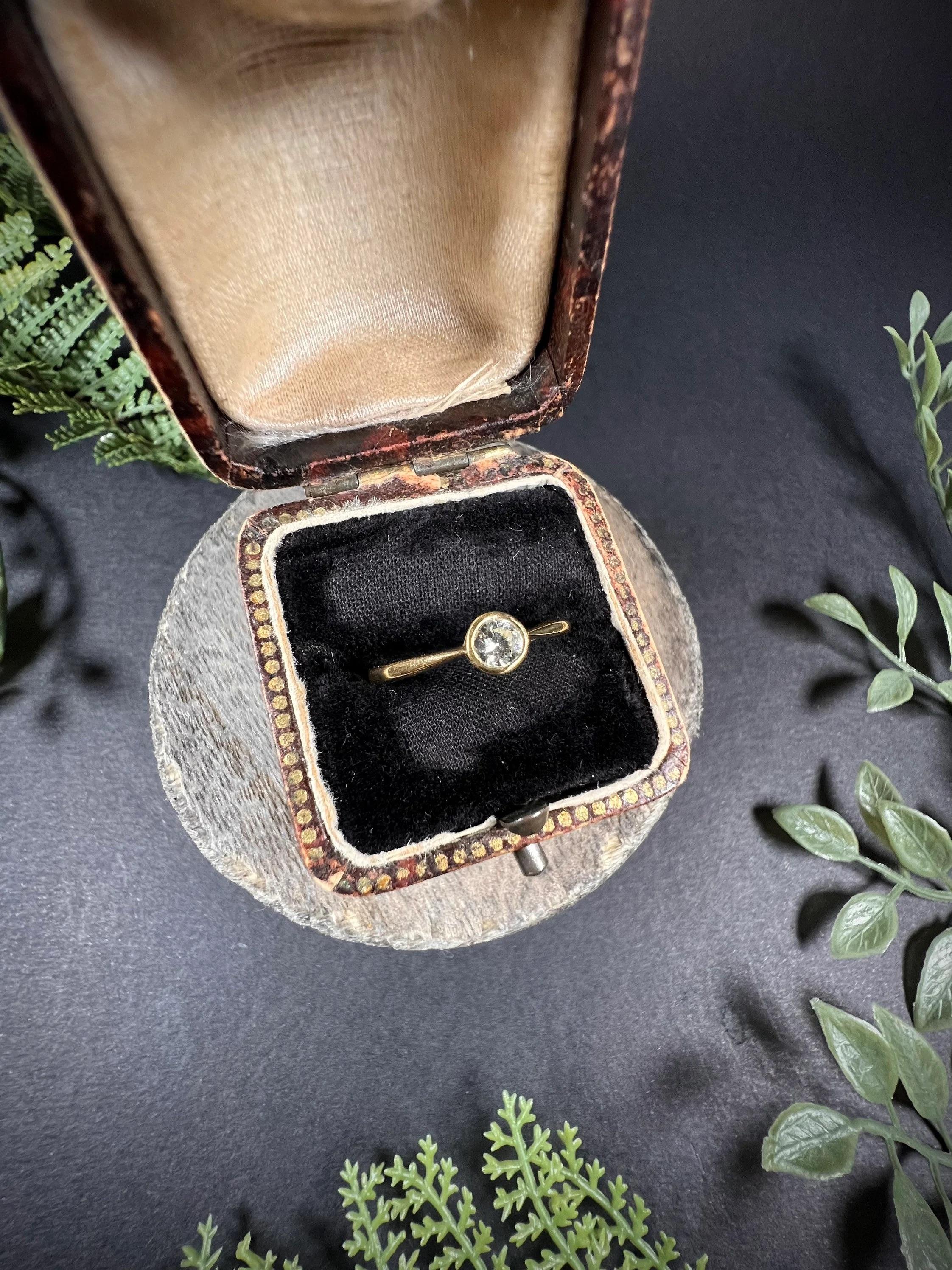 Vintage 18ct Gold Diamant Single Stone Verlobungsring 3