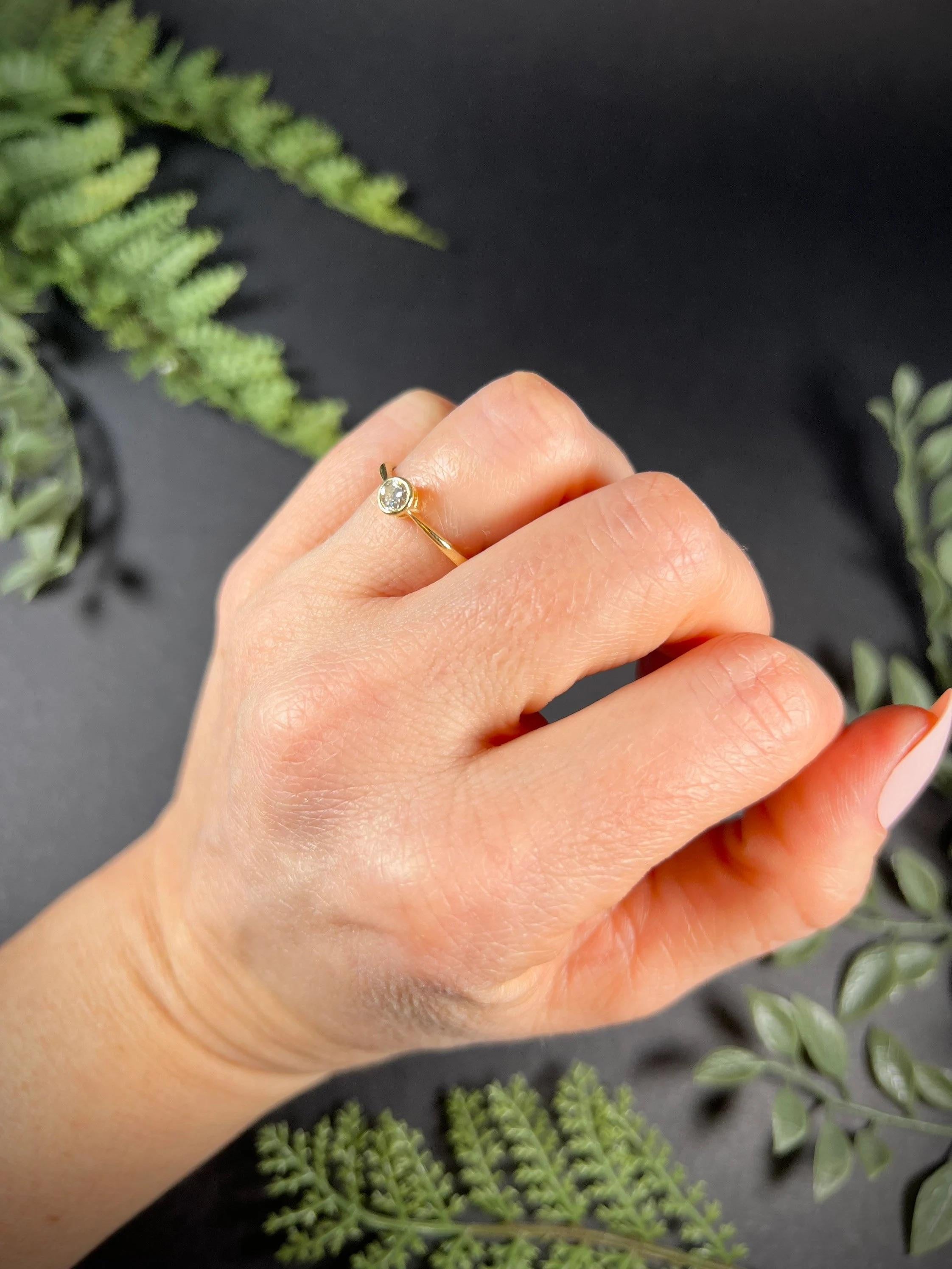 Vintage 18ct Gold Diamant Single Stone Verlobungsring 4
