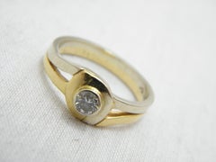 Vintage 18ct Gold Diamond Solitaire Engagement Ring Size O1/2 7.5 750 Purity
