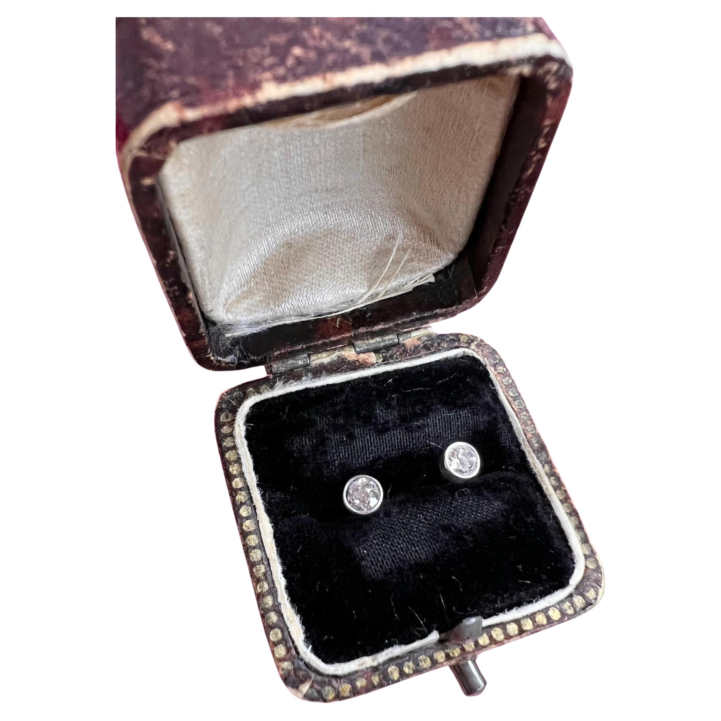 Vintage 18ct Gold Diamond Stud Earrings