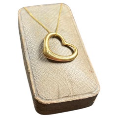 Retro 18ct Gold Elsa Peretti, Tiffany Open Heart Pendant