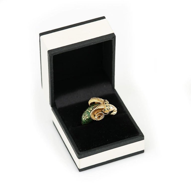 Bague Fantaisie Vintage En émaux Vert - Occasion - Ancienne Avec Usure Du Temps