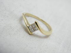 Vintage 18ct Gold Heavy Diamond Twist Band Ring 750 Purity