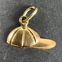Vintage 18ct Gold Horse Jockey Racing Cap Charm Pendant