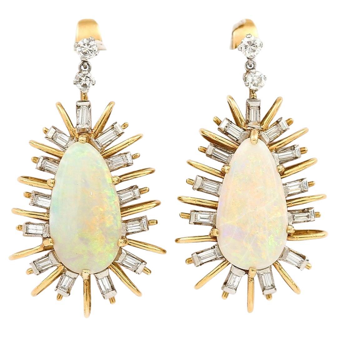 thumbnail image 2 of Vintage Stories 18K Gold Plated Opal Chandelier Earrings - Multicolored 2 of 4
