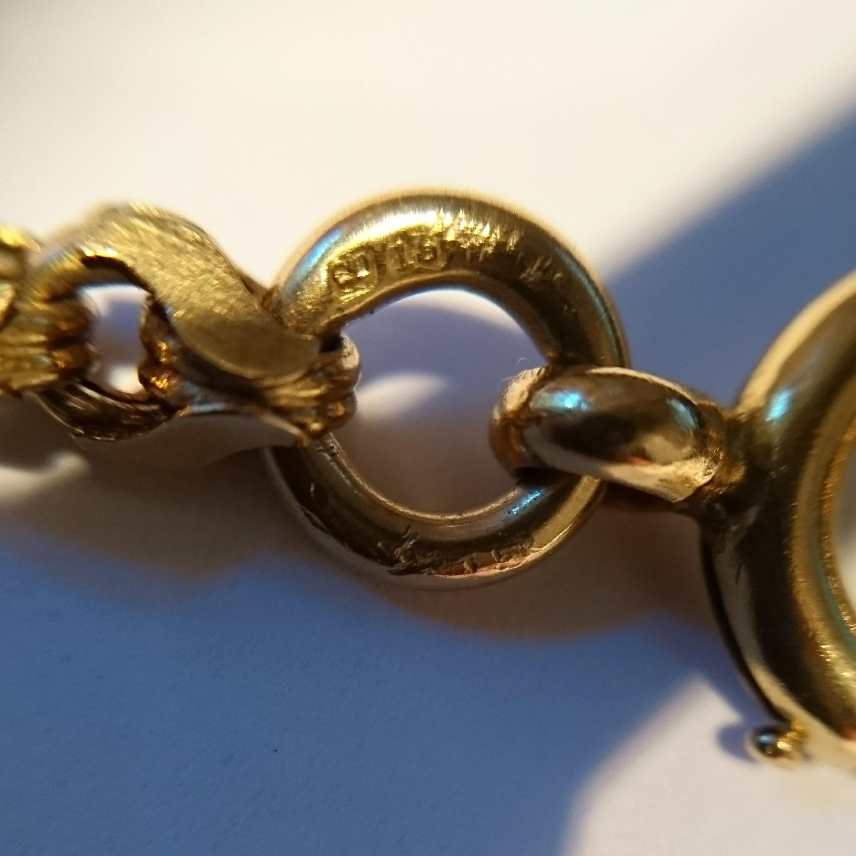 Retro Vintage, 18 Carat Gold, Loop in Loop, Long Chain