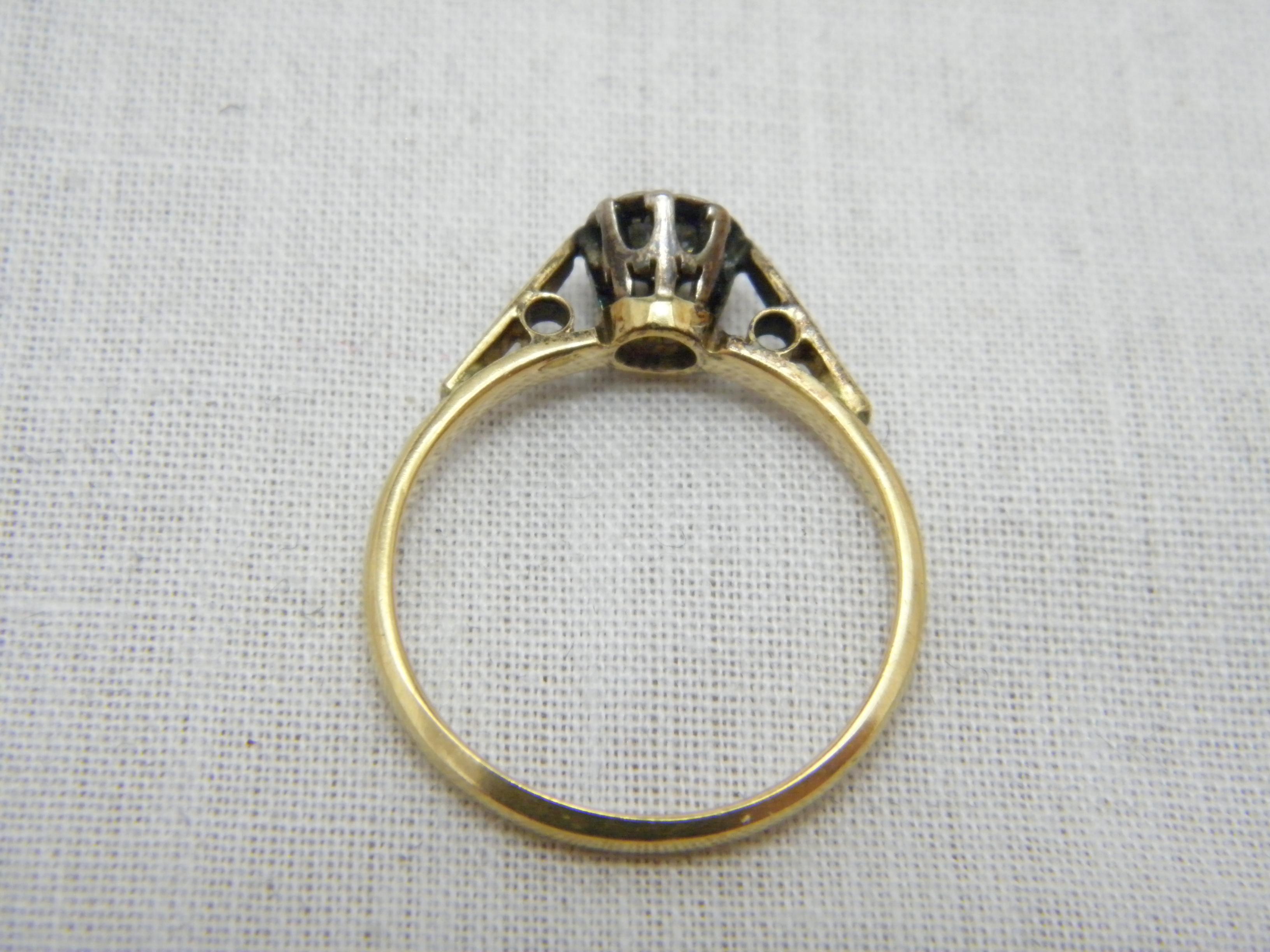Verlobungsring, 18 Karat Gold, Palladium, Diamant, Solitär, Größe P 7,75 750 im Angebot 1