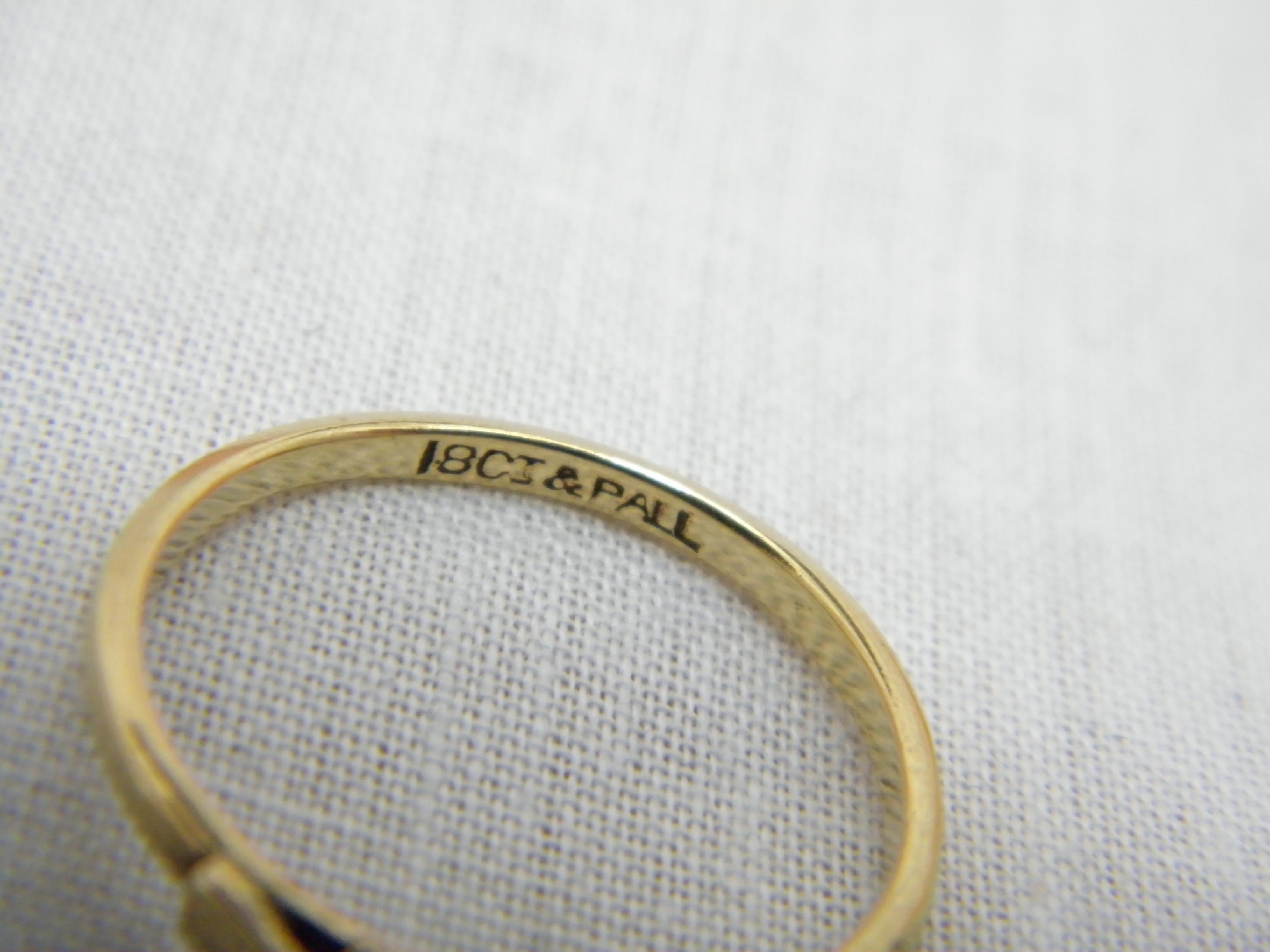 Verlobungsring, 18 Karat Gold, Palladium, Diamant, Solitär, Größe P 7,75 750 im Angebot 3
