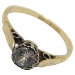 Vintage 18ct Gold Palladium Diamond Solitaire Engagement Ring Size P 7.75 750