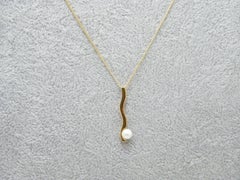 Vintage 18ct Gold Pearl Pendant Necklace 18 Inch Curb Chain 750 Purity