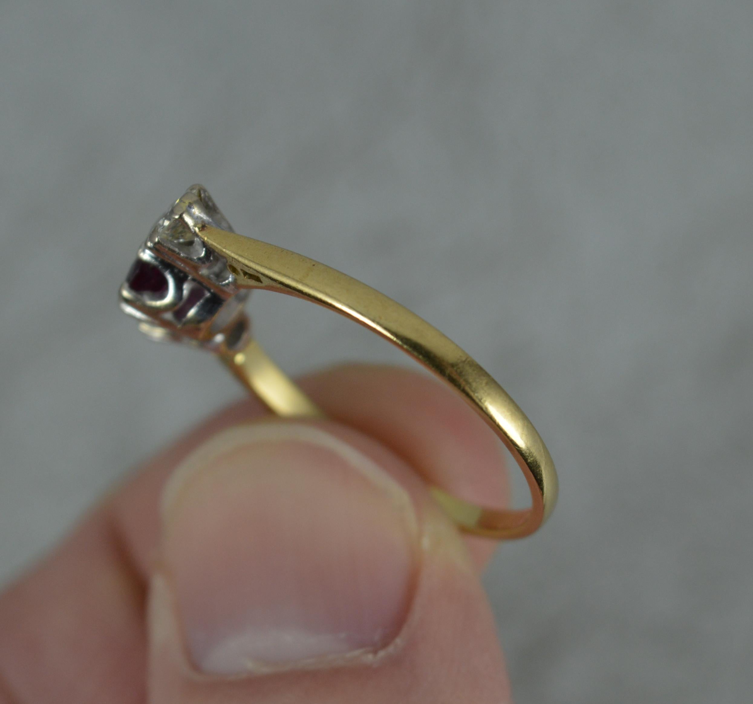 Vintage 18ct Gold Platinum Ruby and Diamond Trilogy with 1960's Receipt 1