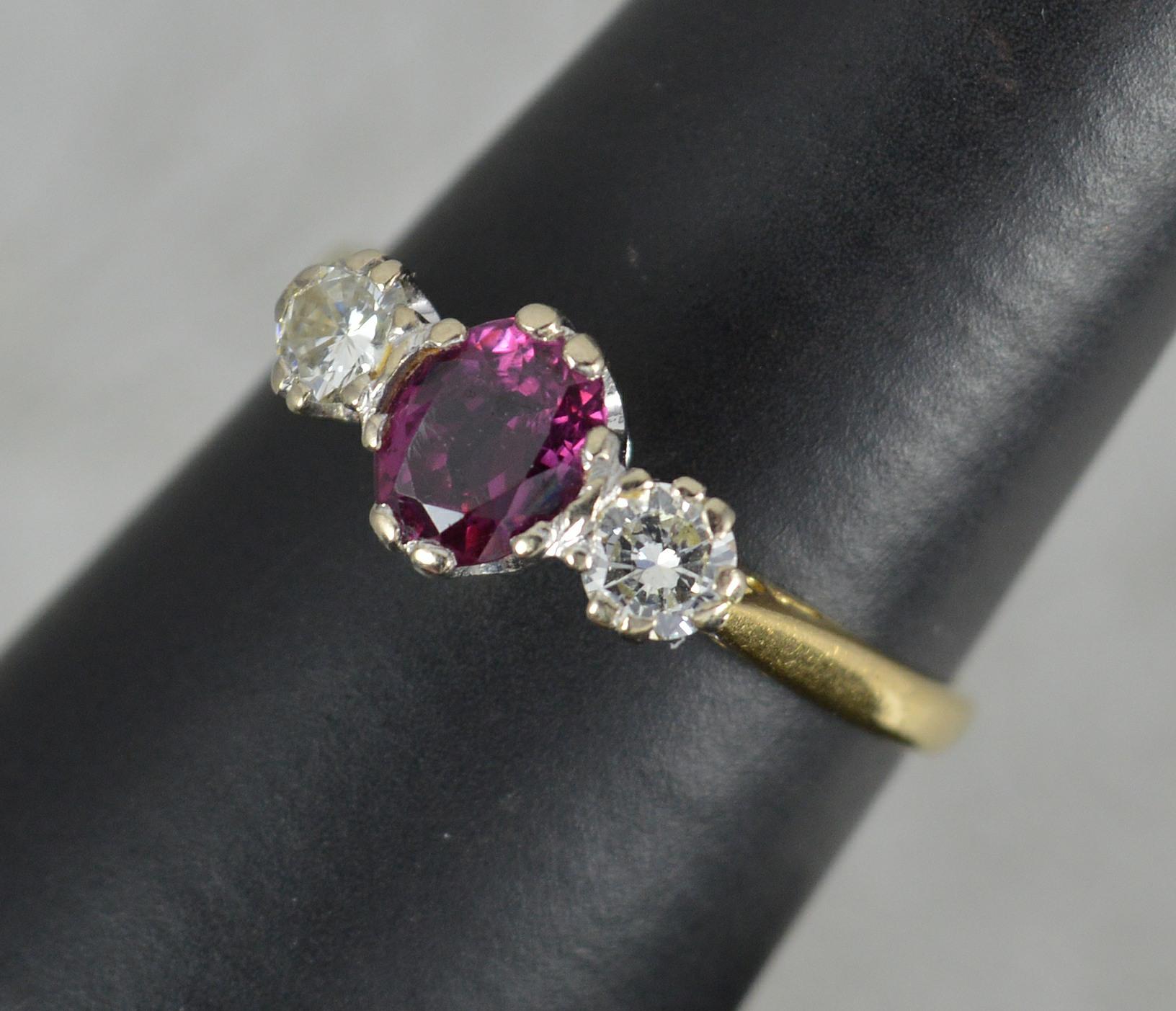 Vintage 18ct Gold Platinum Ruby and Diamond Trilogy with 1960's Receipt 5