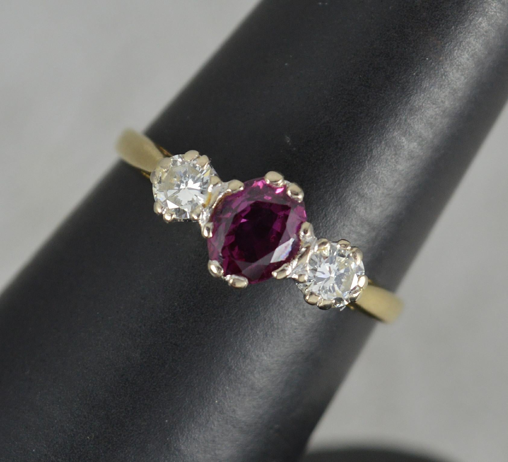 Vintage 18ct Gold Platinum Ruby and Diamond Trilogy with 1960's Receipt 6