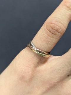 Vintage 18ct Gold Russian Wedding Ring Bands Trinity Three Tone Tri Colour H 3.5