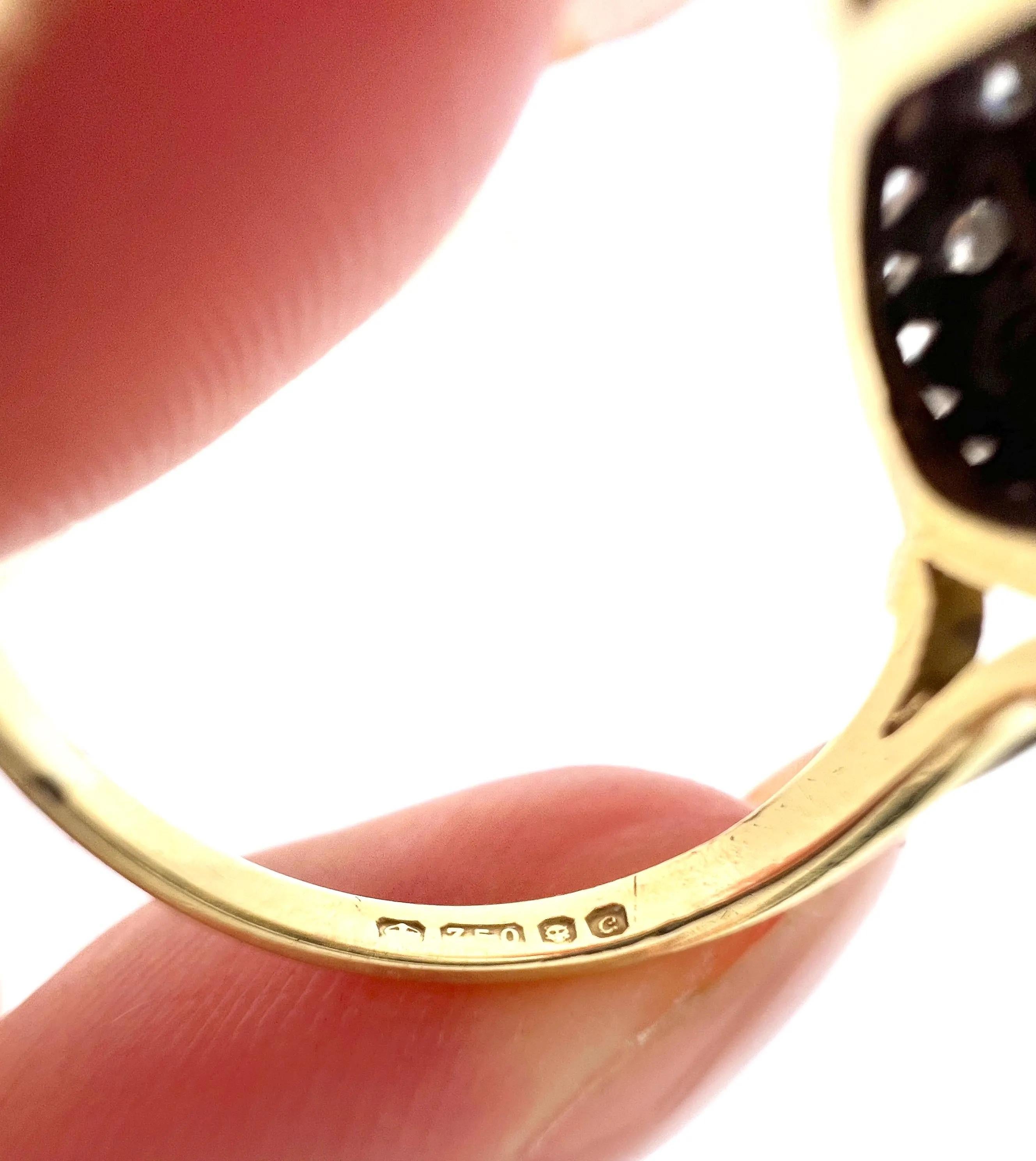 Vintage 18ct Gold, Sapphire & Diamond Oval Cluster Ring, Hallmarked London 1977 For Sale 5