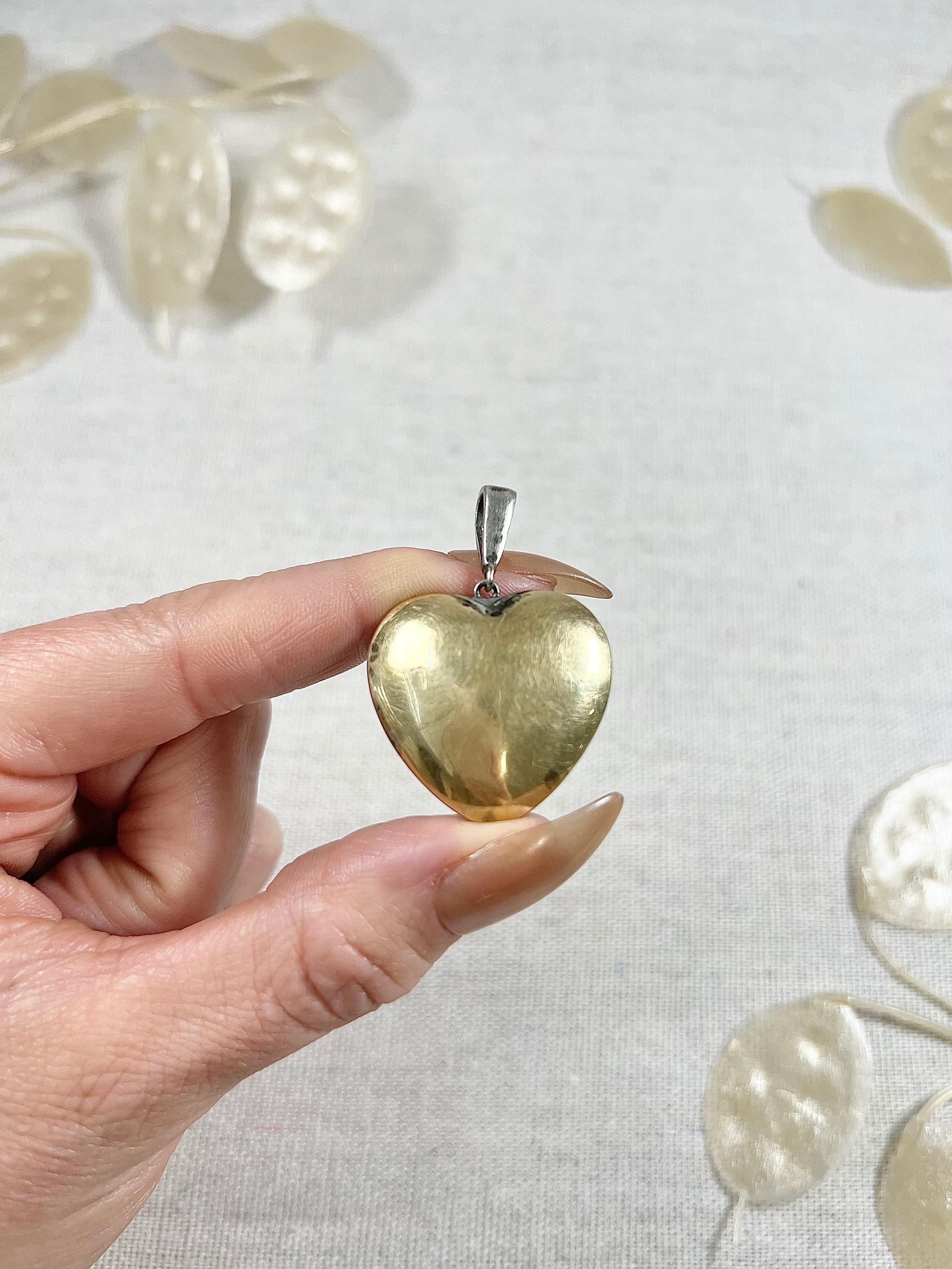 Vintage 18ct Gold & Silver Heart Pendant Set with Antique Diamonds For Sale 1