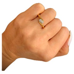 18 Karat Gold Toi et Moi Diamant Crossover-Ring, Vintage