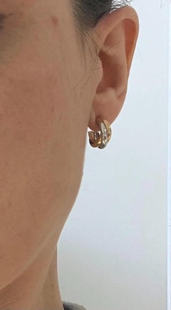 Vintage 18ct Gold Tri-Color Hoop Earrings, Circa 1980s