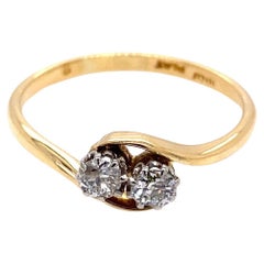 Crossover-Ring aus 18 Karat Platin mit 0,25 Karat Diamanten im Vintage-Stil