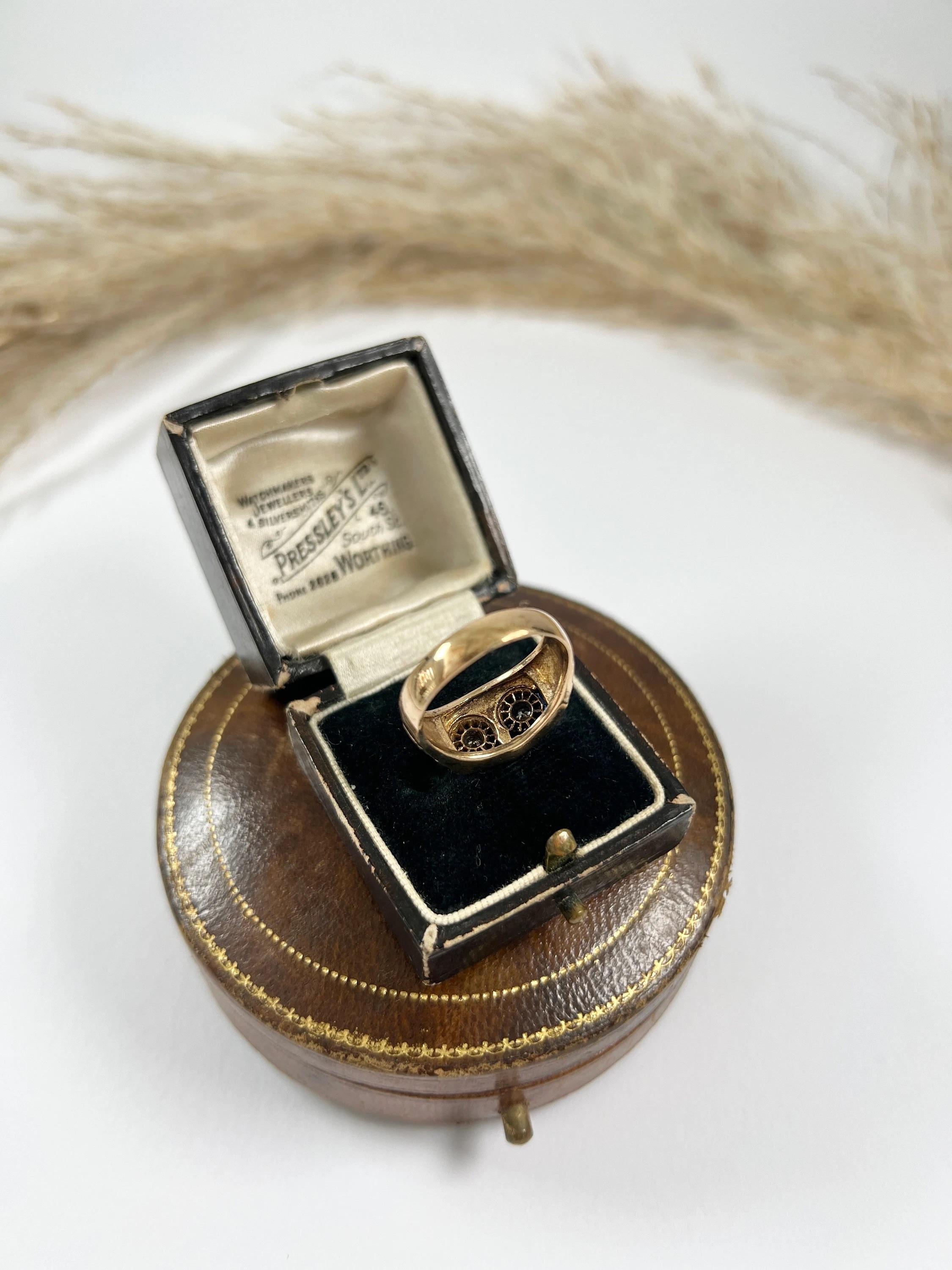 Vintage 18ct Rose Gold, 1970s Sapphire & Diamond Owl Cocktail Ring For Sale 5