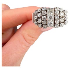 Anillo de cóctel vintage de oro blanco de 18 ct, de los años 60, con 1,50 ct de diamantes