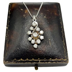 Vintage 18ct White Gold, 1980s 1.20 Carat Diamond Swirl Pendant Necklace