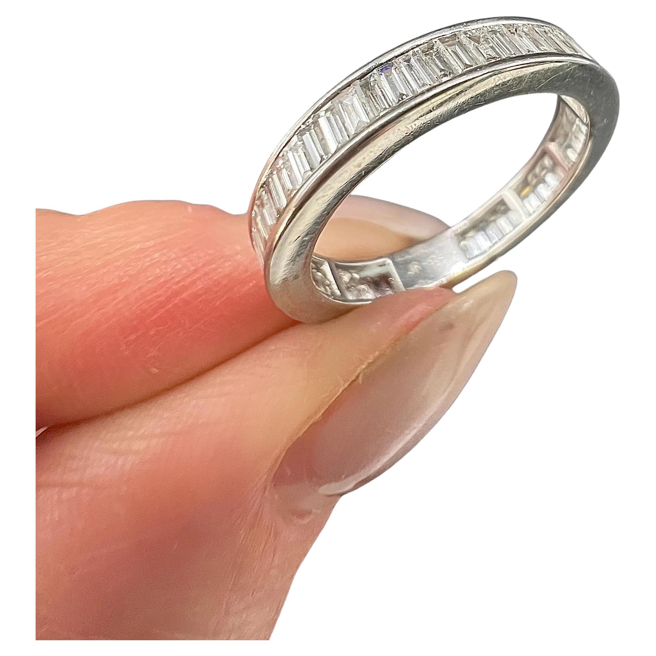 Vintage 18ct White Gold, 2 Carat Baguette Cut Diamond Eternity Ring