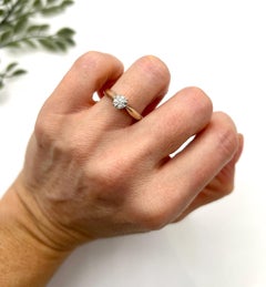 Vintage 18ct White Gold, Brilliant Cut Diamond Single Stone Engagement Ring