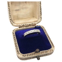 Bague d'éternité vintage en or blanc 18 carats avec diamants