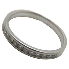 Vintage 18ct White Gold Diamond Heavy Eternity Band Ring N 6.75 750 Purity