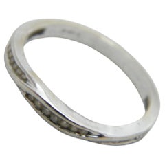 Retro 18ct White Gold Diamond Heavy Eternity Band Ring 750 Purity