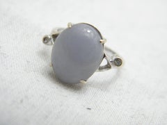 Vintage 18ct White Gold Diamond Tanzanite Trilogy Band Ring K1/2 5.5 750 Purity