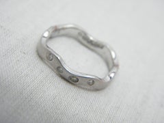 Vintage 18ct White Gold Diamond Wave Wedding Engagement Ring 750 Size J 1/2 5