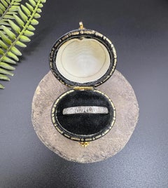 Anillo Vintage de Oro Blanco de 18 ct, Eternidad Completa de Diamantes, Hallmarked Birmingham 1990