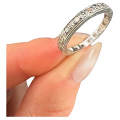 Vintage 18ct White Gold, Full Diamond Eternity Ring, Hallmarked Birmingham 1990