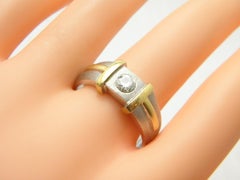 Vintage 18ct White Gold Heavy Diamond Signet Band Ring 750 Purity