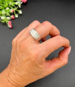 Vintage 18ct White Gold, Rectangular Shaped 3 Carat Princess Cut Diamond Ring