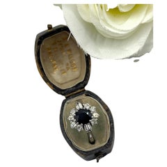 Vintage 18ct White Gold, Sapphire & Diamond Cluster Ring, Circa 1980s