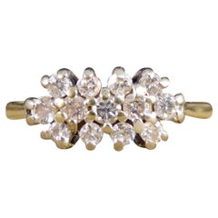 Vintage 18ct Yellow and White Gold Three Row Diamond Ring