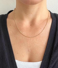 Vintage 18ct Yellow Gold 16 3/4inch Ball Link Chain with Bolt Ring Clasp