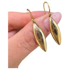 Boucles d'oreilles pendantes Torpedo en or jaune 18ct, années 1940