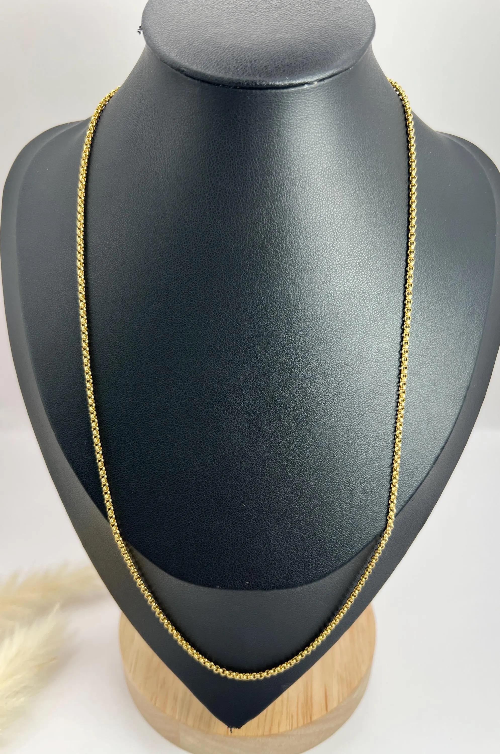 Catena a maglie fini Belcher d'epoca in oro giallo 18ct, anni '80, 19 3/4 pollici 6