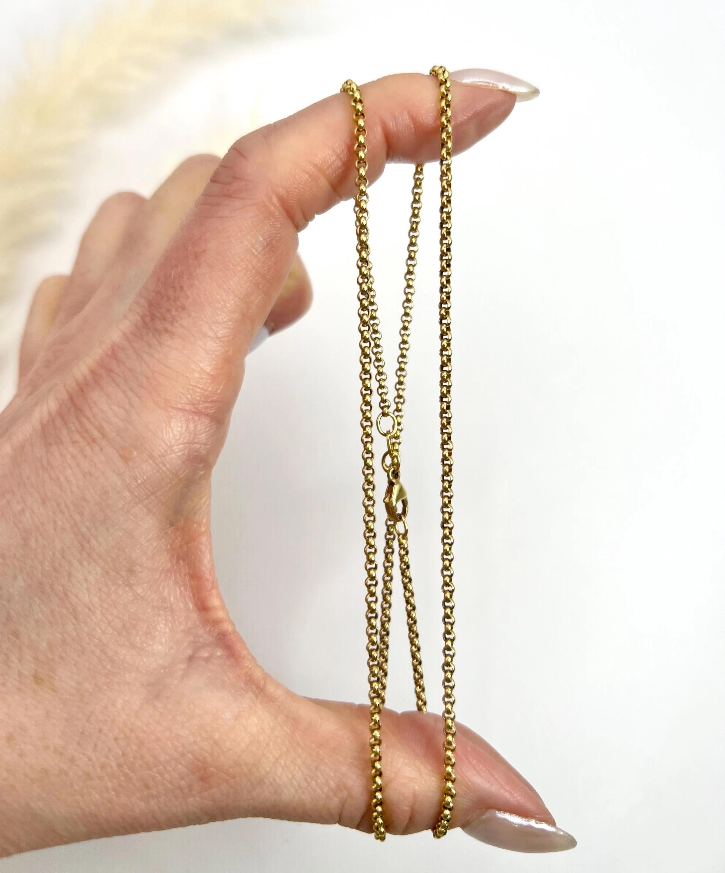 Catena a maglie fini Belcher d'epoca in oro giallo 18ct, anni '80, 19 3/4 pollici 1