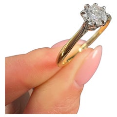 Vintage 18ct Yellow Gold, 1990s 0.41 Carat Diamond Single Stone Engagement Ring
