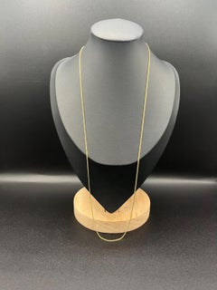 Vintage 18ct Yellow Gold, 24 Inch Flat Curb Link Chain with Bolt Ring Clasp