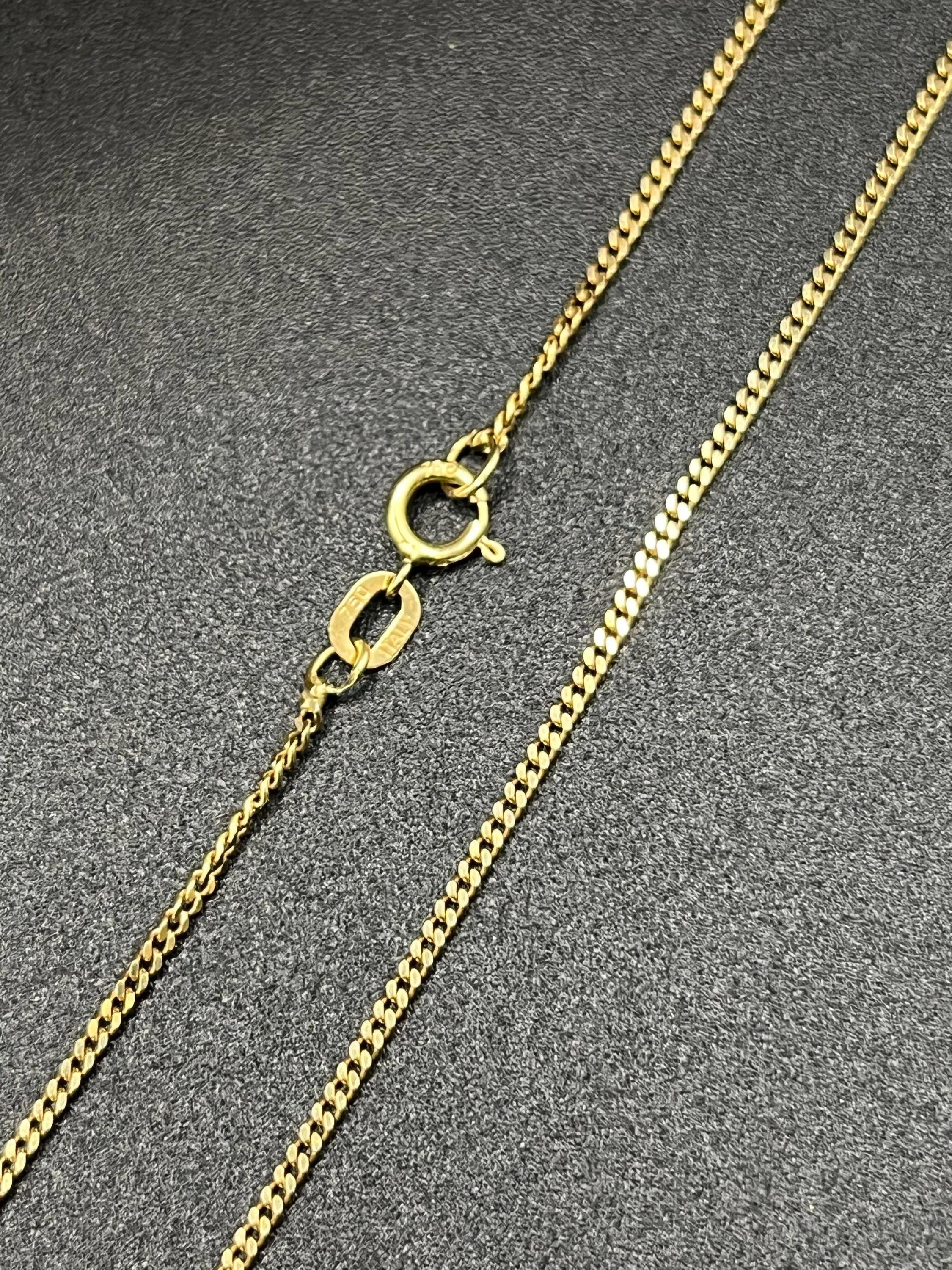Catena d'epoca in oro giallo 18 carati, 24 pollici, a maglie piatte con chiusura ad anello con catenaccio in vendita 5