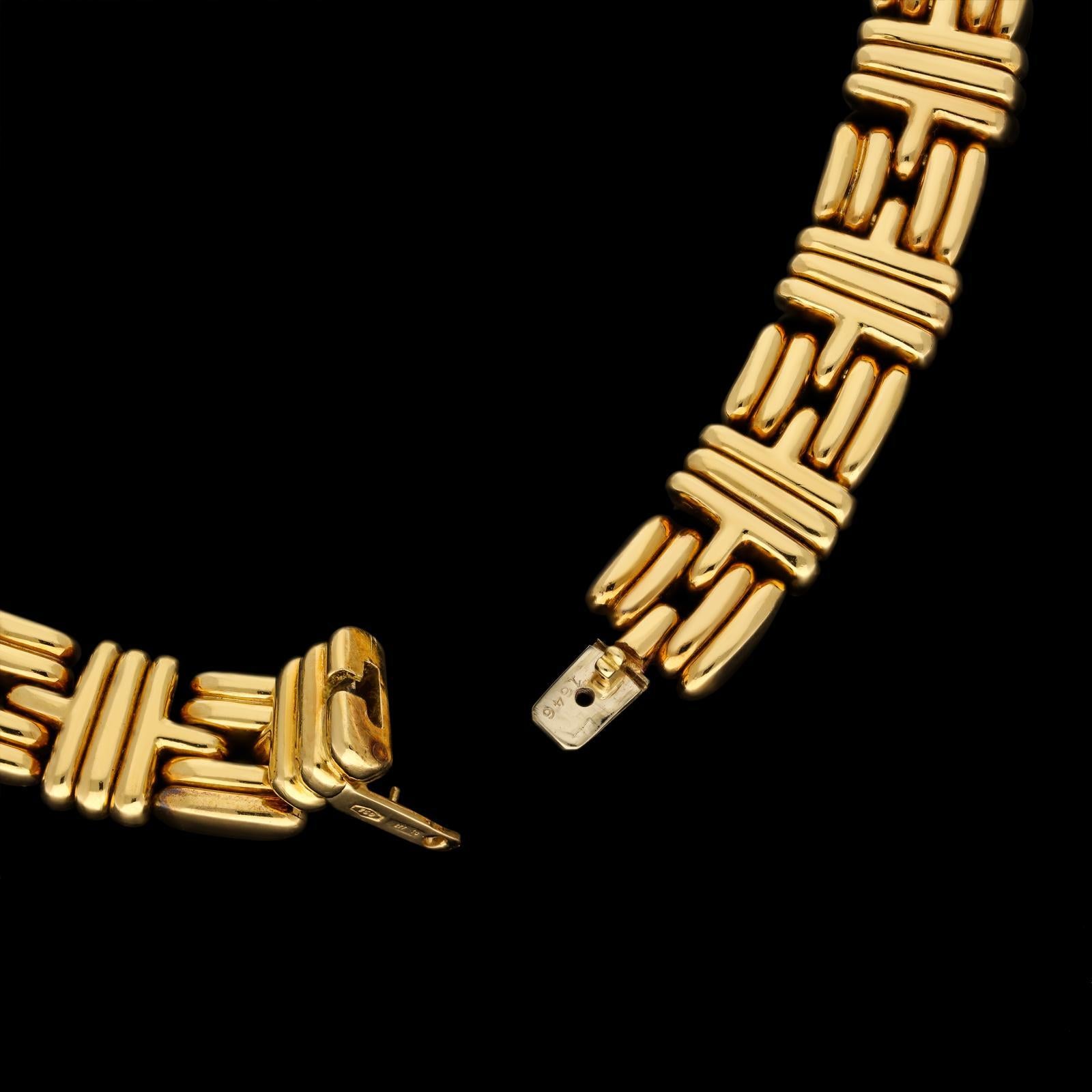 Women's or Men's Bulgari 18ct Yellow Gold Collar Necklace circa 1980's