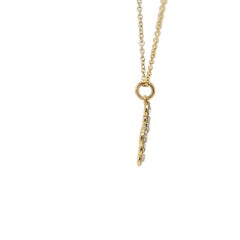 18 Karat Gelbgold Diamant-Kreuz-Anhänger, Hängeleuchte an 18 Karat Kette