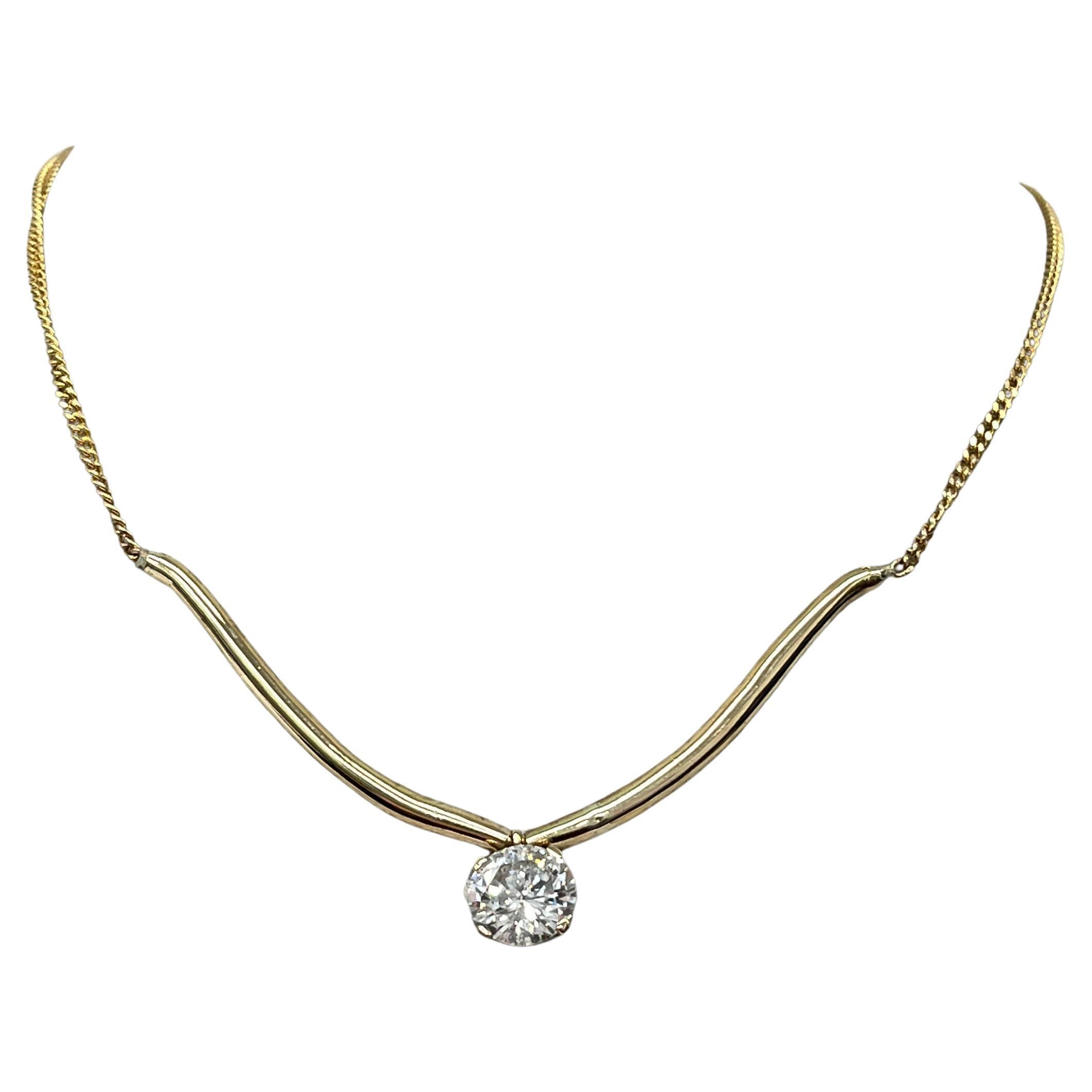 Vintage 18ct Yellow Gold Diamond Pendant, 2.13ct G/I2 Natural Diamond